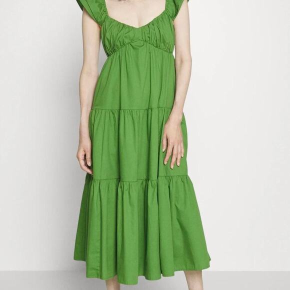 NWT Abercrombie & Fitch Chase ruffle midi dress. Size XS - Picture 1 of 6